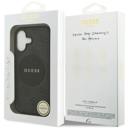 Guess 4G Circle Classic Logo MagSafe Hülle für iPhone 17 - Schwarz