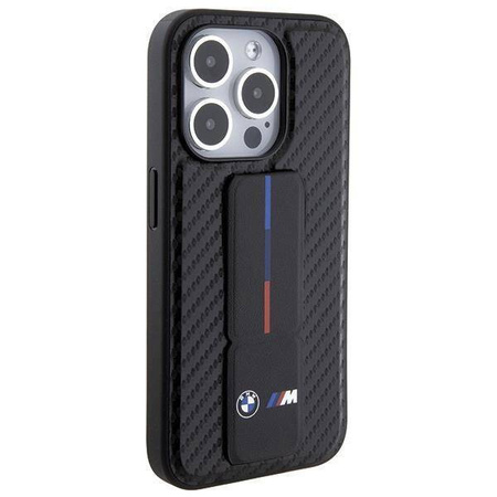 BMW Grip Stand Smooth & Carbon Hülle für iPhone 15 Pro – schwarz