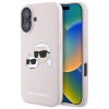 Karl Lagerfeld Silicone Case Heads Print MagSafe for iPhone 16 - Pink
