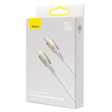 Kabel der Baseus Glimmer-Serie mit Schnellladefunktion USB-C - Lightning 480 Mb/s PD 20 W 1 m weiß