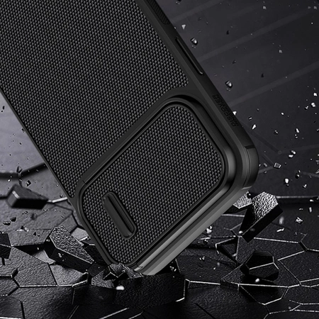 Nillkin Textured S Case für iPhone 14 Plus, gepanzerte Hülle mit Kameraabdeckung, blau