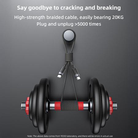 Yesido Kabel CA160 pleciony - Typ C na Typ C - PD 60W 1,2 metra czarny