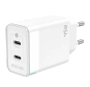 Ładowarka Sieciowa 45W PD GaN 2xUSB-C Jellico C106 biała