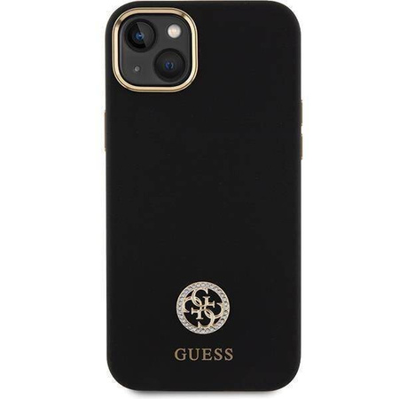 Original Case APPLE IPHONE 15 PLUS Guess Hardcase Silicone Logo Strass 4G (GUHCP15M4DGPK) black