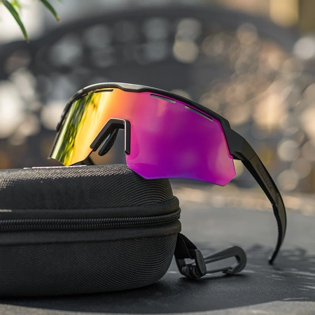 Rockbros Polarisierte Radbrille mit UV-Schutz und Korrektureinsatz - Grau