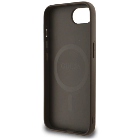 Guess 4G Flowers Print MagSafe Hülle für iPhone 16e - braun