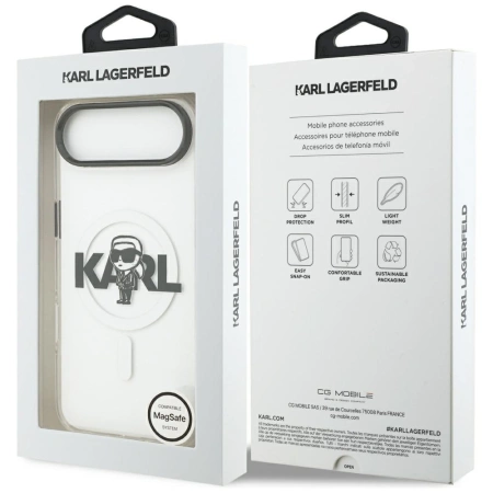 Etui Karl Lagerfeld IML Karl Sketch Logo MagSafe do iPhone 17 Air - przezroczyste