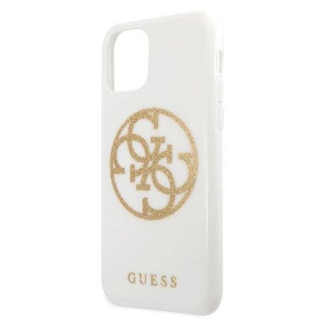 Etui Guess GUHCN65TPUWHGLG iPhone 11 Pro Max biały/white hard case Glitter 4G Circle Logo