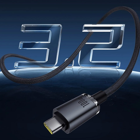 Baseus Crystal Shine CB000089 USB-C / USB-C USB3.2 cable 100W 20Gbps 1.5m - black