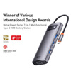 Baseus Metal Gleam Series HUB 7 in 1 USB Type C Docking Station - 1 x HDMI / 1 x VGA / 3 x USB 3.2 Gen. 1/1 x Power Delivery / 1 x RJ-45 Ethernet Gray (WKWG040013)