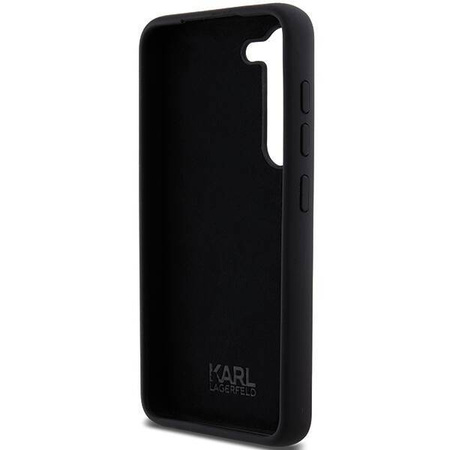 Oryginalne Etui KARL LAGERFELD hardcase Silicone Karl&Choupette Metal Pin KLHCS24SSMHKCNPK do Samsung Galaxy S24 czarny