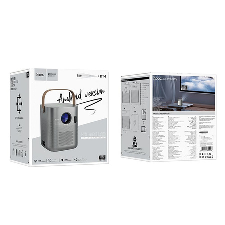 HOCO projektor z systemem Android Wi-Fi Bluetooth 720P DT4 szary
