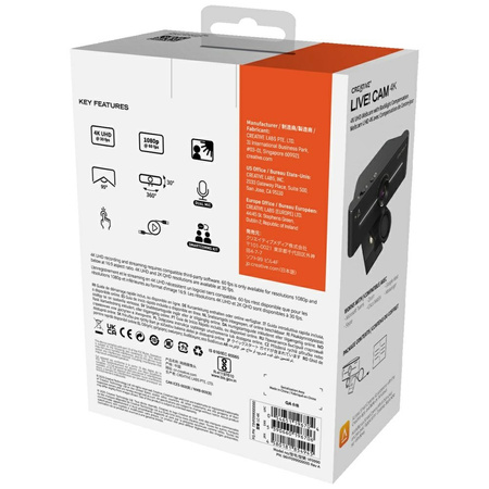 Kamera internetowa Creative 4K UHD czarny