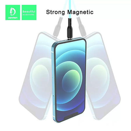 DENMEN KABEL USB TYP-C 2.4A CZARNY D18 MAGNETYCZNY