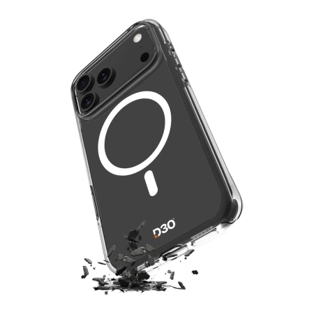 Puro Impact Clear D3O TPU+PC Case Compatible with MagSafe for iPhone 17 Pro Max - Transparent