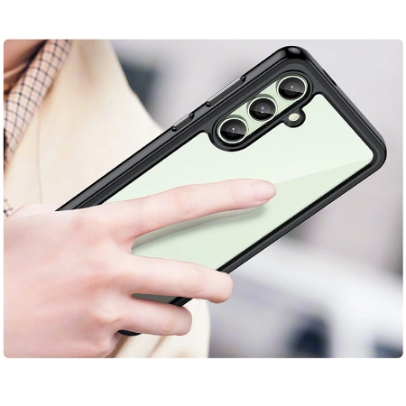 Etui silikonowe Outer Space Case z żelową ramką do Samsung Galaxy S24 FE - czarne