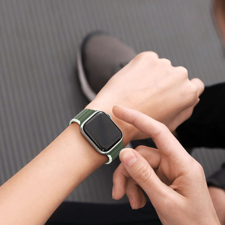 Magnetyczny pasek Apple Watch SE, 8, 7, 6, 5, 4, 3, 2, 1 (41, 40, 38 mm) Dux Ducis Strap (LD Version) - zielony
