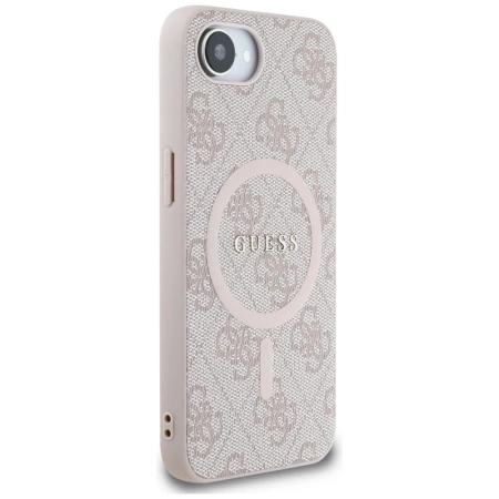Etui Guess 4G Ring Classic Logo MagSafe  na iPhone 16e - różowe