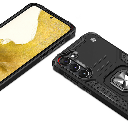 Wozinsky Ring Armor Hülle für Samsung Galaxy S23+ gepanzerte Hülle magnetischer Haltering schwarz