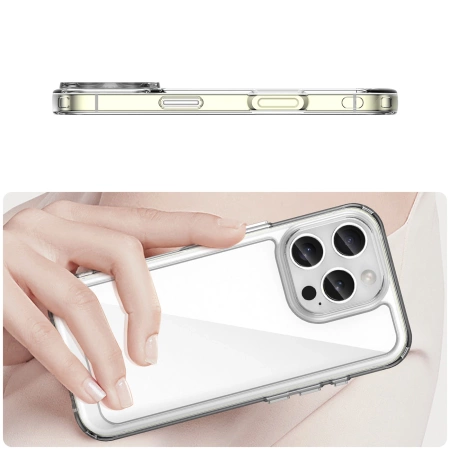 Etui Outer Space Case na iPhone 16e pokrowiec z elastyczną ramką - przezroczyste