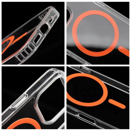 Drop Glue Colorful Ring Mag Cover kompatybilny z MagSafe pasuje do IPHONE 16 PRO MAX pomarańczowy