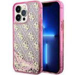 Guess GUHCP14LLC4PSGP iPhone 14 Pro 6.1" pink/pink Hardcase Liquid Glitter 4G Transculent
