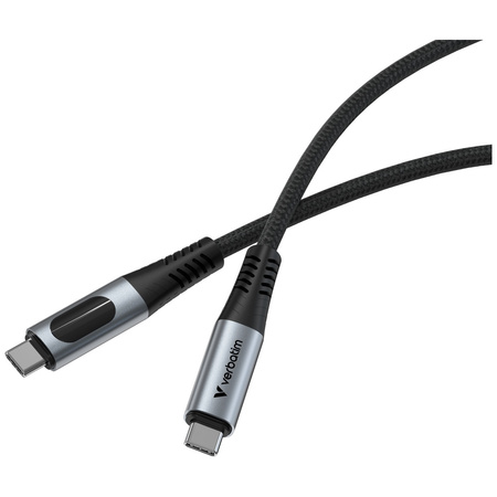 Kabel Verbatim Sync & Charge USB-C do    USB-C 100W wyświetlacz 120cm czarny 31848