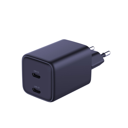 3MK Hyper Charger PD 45W ład. sieć. czarna/black + 2x USB-C Cables