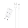 Wall Charger 2.1A + Cable 1m USB - USB-C Usams T21 Fast Charging T21OCTC01 white