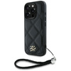 Original Case IPHONE 16 PRO MAX Karl Lagerfeld Quilted Initial Logo & Chain Strap black