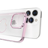 Kingxbar Wish Series etui iPhone 14 Plus ozdobione kryształami różowe