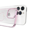 Kingxbar Wish Series etui iPhone 14 Pro Max ozdobione kryształami różowe