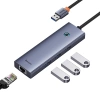 Baseus UltraJoy 4in1 USB-A Hub 3 x USB-A 3.0 + RJ45 - Grau