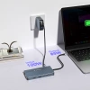 USB-C Hub 14 in 1 Wozinsky WDS03Y5S Multifunktional, Aluminium, für 3 Monitore, mit 15 cm Kabel - Grau