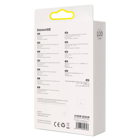 Baseus Crystal Shine Series Fast Charging Data Cable USB to iP 2.4A 1.2m Purple