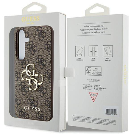 Oryginalne Etui GUESS hardcase 4G Big Metal Logo GUHCSA354GMGBR do Samsung Galaxy A35 brązowy