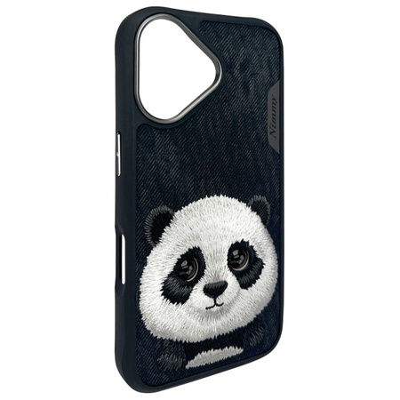 Nimmy etui iPhone 16 6.1" czarny/black Big Eyed Pet 2.0 Panda
