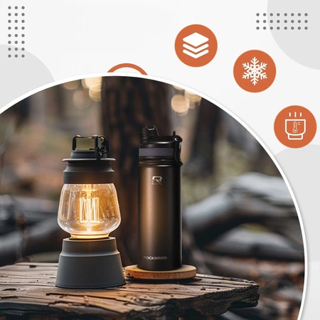 Bidon termiczny Rockbros 35210029002 rowerowy na napoje 650 ml - czarny