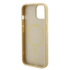 Original Handyhülle APPLE IPHONE 15 Guess Hardcase Saffiano MagSafe (GUHMP15SPSAHMCB) gold