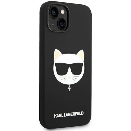 Oryginalne Etui IPHONE 14 PLUS Karl Lagerfeld Hardcase Silicone Choupette Head Magsafe czarne