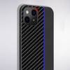 Tel Protect CARBON Case do Iphone 11 Pro Czarny z niebieskim paskiem