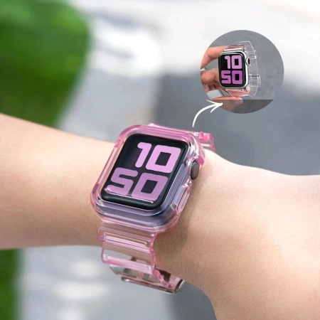 Silicone Band Strap Bracelet Case Strap Light Set for Apple Watch 42mm - Purple