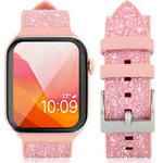 Kingxbar Crystal Fabric Band Strap Watch Bracelet 6/5/4/3/2 (40mm / 38mm) Silicone Strap Crystal Band Pink