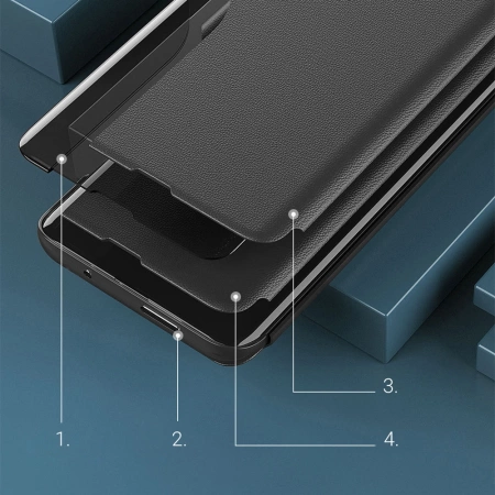 Eco Leather View Case elegancki futerał etui z klapką i funkcją podstawki Xiaomi Redmi Note 11T 5G / Redmi Note 11S 5G / Poco M4 Pro 5G  czarny