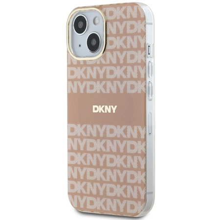 DKNY DKHMP15MHRHSEP iPhone 15 Plus / 14 Plus 6.7" różowy/pink hardcase IML Mono & Stripe MagSafe