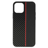 Tel Protect CARBON Case do Iphone 12 Pro Max Czarny z czerwonym paskiem