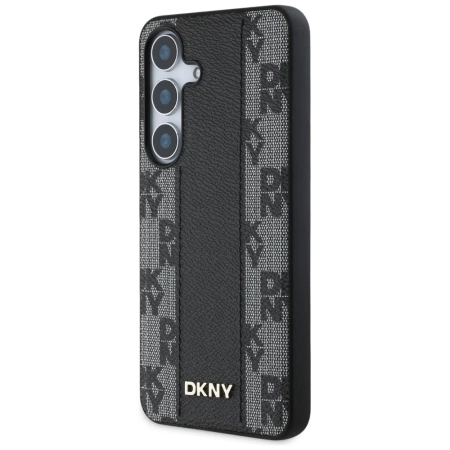 DKNY Leather Checkered Pattern MagSafe Case for Samsung Galaxy S25 Black