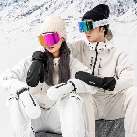 Qunature Skihandschuhe in voller Länge, Größe M – Schwarz