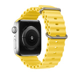 Pasek do Apple Watch 42/44/45/49 silikonowy wzór 1 żółta