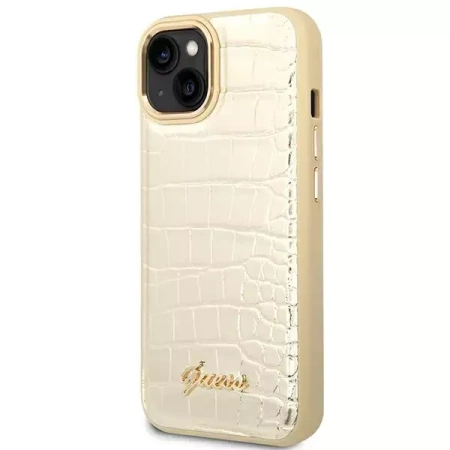 Original Case IPHONE 14 PLUS Guess Croco Collection gold
